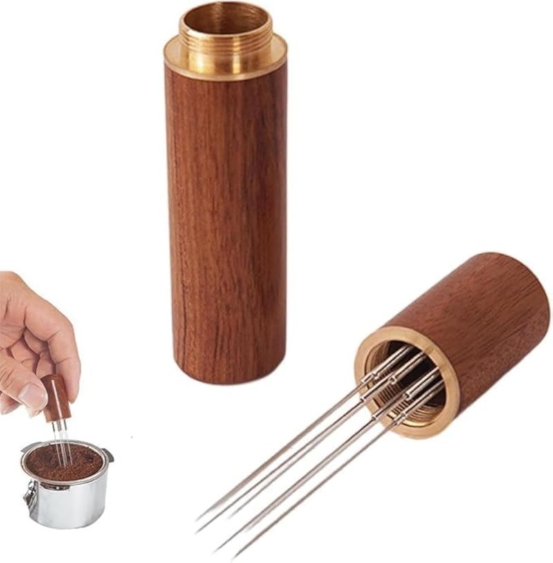 Espresso Coffee Stirrer - Optimized Dispenser Tool with 6 Thin Needles 0.4 mm - Ideal for Coffee and Espresso - Uniform Distribution and Pure Taste